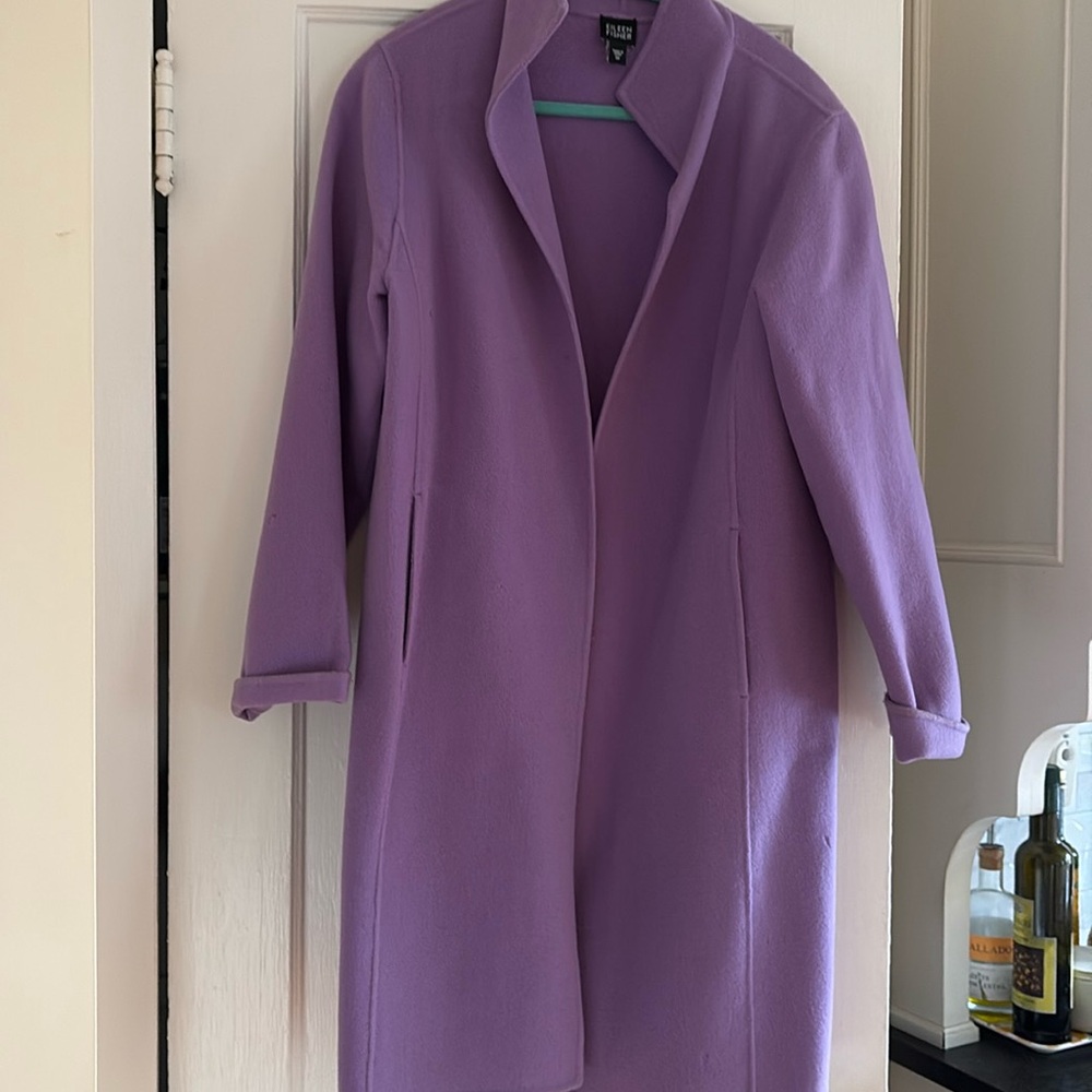 Eileen Fisher lavender open coat